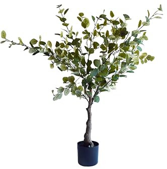 Valyria Home | Eucalipto Artificial 130 cm – Planta Artificial Realista para Decoración de Hogar y Oficina – Árbol Eucalipto Decorativo Realista de Plástico para Interior – Eucalipto Verde Elegante