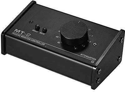 HXBER Passive Monitor Controller with XLR 3.5mm Inputs Outputs Supports Attenuation Control Mute Function, Black
