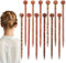 AHQiZFX 12 Stück Holz Haarnadel,Vintage-Stil Lange Chinesische Haarnadeln,Frauen Haarstab,Handgefertigte Hairpin,Schildpatt Haarsticks,Holz Haarspangen,für Damenhaar-DIY Styling-Haaraccessoires-13cm