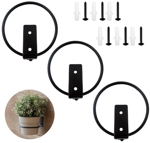 TTQiAnJ 3 Pcs Anillo de Soporte de Maceta,Estante De Maceta De Anillo,Metal Anillo de Soporte para Macetas Plegables,Para Familia,Jardín,Balcón,Negro,10cm/4 pulgadas