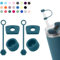 Silicone Spill Stopper Set Compatible with Stanley Cup 2.0 30oz & 40oz with Straw Cover (Set of 2, Blue Spruce)