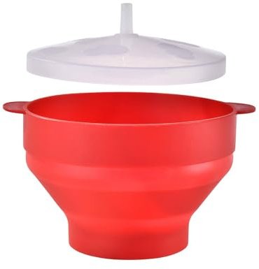 Popcorn Poppers - Silicone Popcorn Popper - Popcorn Bowl | Microwaveable Silicone Popcorn Popper | Microwave Popcorn Popper | Microwave Popcorn Maker Bowl | No Oil Required in Microwave
