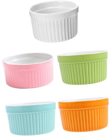Cabilock 5 Pièces Lot De Ramequins En Argile Pour Desserts Et Plats Four Ramequins Petits Plats Pâtisserie Maison