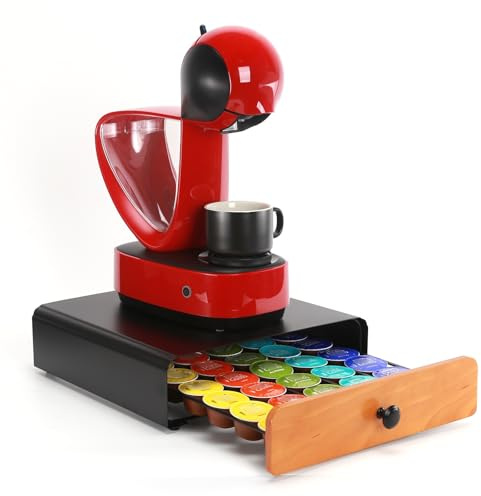 SYSYLY Portacapsule per Capsule Dolce Gusto, Contenitore per Capsule in Metallo, Organizer per la conservazione di capsule di caffè,Capacità: 30 capsule,Nero.