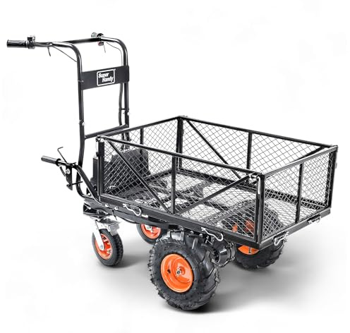 SuperHandy Elektro-Schubkarre,48 V,300 kg Traglast, 460 kg Zugkraft | 500-W-Motor; 170-L-Ladevolumen; modularer, abnehmbarer Aufbau für vielseitige Einsätze auf Hof und im Garten