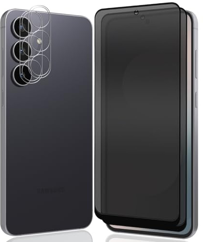 AnnhanT 2+2 Stück Sichtschutz für Panzerglas für Samsung Galaxy S25 FE | Privacy Schutzfolie + Kameraschutz, 9H Härte Anti-Spy, Kratzfest, Stoßfest, Blasenfrei