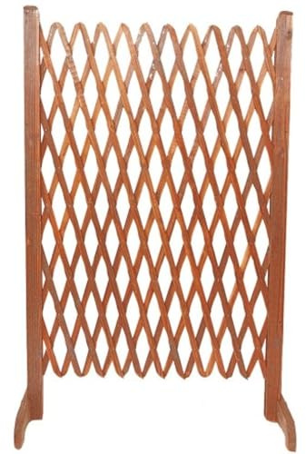 EffeDecor Staccionata Estensibile in Legno di Abete Trattato 140xH120 cm Pannello Grigliato Multiuso Ideale per Ambienti Esterni,Giardino,Balcone,Veranda