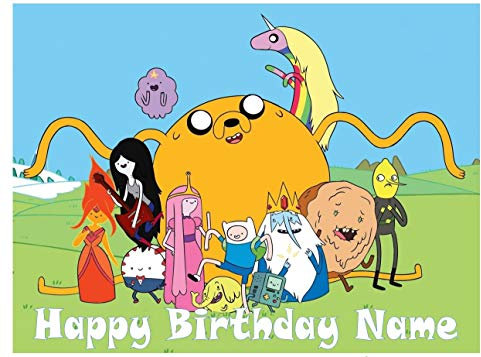 Party Time Inspired Edible Icing Cake Topper Precut - Personalised (3. Rectangle 24cm x 18cm)