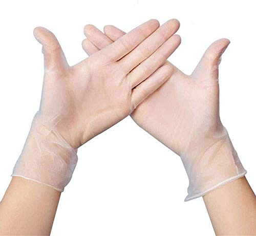 REAL ACCESSORIES 100 Pack Vinyl Disposable Gloves MEDIUM Clear POWDER FREE GLOVES Multipurpose Disposable Gloves