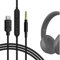 GEEKRIA USB-C Digital to Audio Cable with Mic Compatible with Beats Studio Pro/3 Solo 4/3, Replacement Type-C Audio Cord with Inline Microphone and Volume Control (4ft/1.2m)