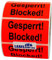 Warnetiketten 100 x 50 mm - Paket Aufkleber Gesperrt! Blocked! - 1.000 Versandaufkleber auf 1 Rolle(n), Papier selbstklebend