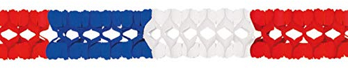 PARTY DISCOUNT Girlande, 16 x 16 cm, 4 m lang, blau-weiß-rot
