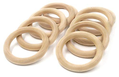 Egurs Holzring 10 Stück Natur Holz Ringe Holzkreise