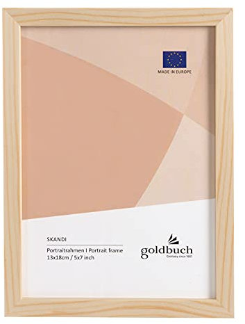 goldbuch Bilderrahmen Skandi 13x18 cm, Einzelrahmen aus Echt Holz, Portraitrahmen zum Stellen, Holzrahmen mit Wandhalterung, Foto Rahmen, Frame Natur