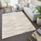 TAPISO Versay Teppich Shaggy Langflor Hochflor Modern Meliert Creme Grau Streifen Karo Design Gestreift Wohnzimmer Schlafzimmer ÖKOTEX 200 x 300 cm