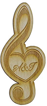 5 PEZZI Calamita personalizzata in legno chiave di violino per segnaposto matrimonio o decorazione sacchetti