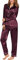 SWOMOG Womens Silk Pyajama Set Satin Pyjamas Long Sleeve Two Piece Sleepwear Soft Pjs Button-Down Nightwear