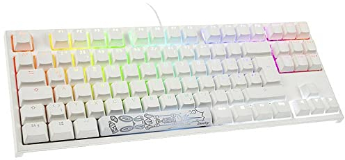 Ducky One 2 TKL PBT Gaming Tastatur, MX-Black, RGB LED - weiß