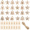 Yangfei Adventskalender Zahlen Holz 1 bis 24 Weihnachtsdeko Adventskalendernummern Weihnachtsbaum Sterne Holzanhänger mit Bastelschnurund Wäscheklammern für DIY Geschenkanhänger Dekoration
