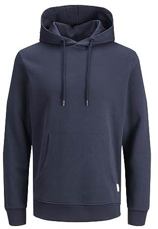JACK & JONES Herren Jjebasic Noos Hooded Sweatshirt, Navy Blazer, M EU