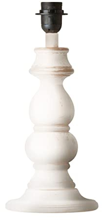 Home Sweet Home Pied de lampe de table champêtre Banjo pour abat-jour | luminaire | 15/15/44cm | Blanc | pied de lampe de table | Bois | E27 | pour abat-jour | abat-jour max.35cm