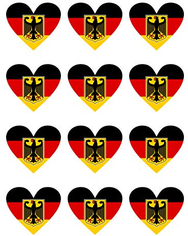 12 Stück Aufkleber Deutschland Bundesadler | wetterfest & UV Schutz | Set Germany
