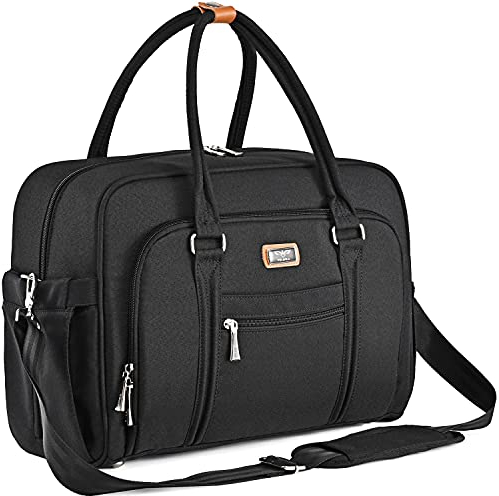 Welavila Baby Changing Bag, Nappy Diaper Bags for Mom and Dad with Changing Pad & Insulated Pockets (Black)
