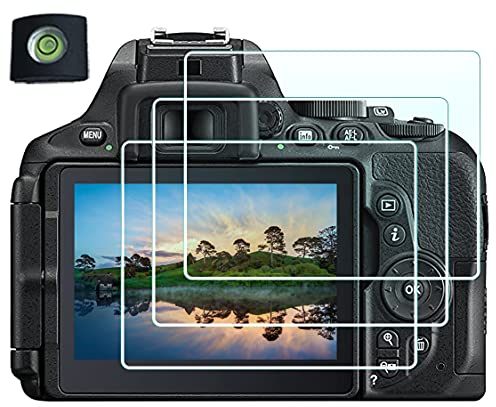 Displayschutz Displayschutzfolie für Nikon D5300 D5500 D5600 Kamera mit Blitzschuh-Abdeckung, 0,3 mm High-Definition, 9H Härte, optische LCD-Premium-Glas-Schutzhülle [3+1 Pack]