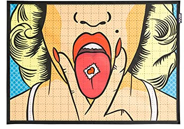 PSYWORK Schwarzlicht Stoffposter Neon | LSD Girl Blotter Art | 0,5 x 0,7m | UV-aktiv | fluoreszierend | Wandbehang Stoffbanner Poster Wandbild Kunstdruck Dekobild Dekoration Wandteppich