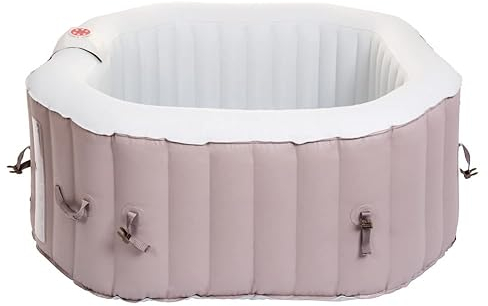 Belatrix Luxury 125 mobiler Whirlpool (aufblasbar) | Beige | Set inklusive Unterlage und Thermoabdeckung