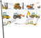 GOSMAO Gartenfahne Gabelstapler Kran Bagger Traktor Bulldozer LKW Lebendige Farbe und UV-lichtbeständig Doppel genäht Yard Yard Banner Saison Flagge Wandflagge 150X90cm