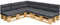 Royal Schneider Palettenkissen Set Palettensofa Palettenpolster Sitzkissen Rückenkissen 120x80cm, 10er Set, 500-02 Graphit