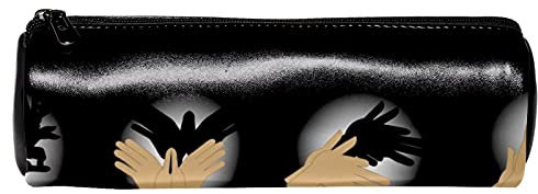Shadow Puppet Stifteetui aus Leder für Schüler, Schreibwaren, Schule, Arbeit, Büro