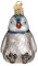 Old World Christmas Ornamente sitzender Pinguin Küken aus Glas für den Weihnachtsbaum
