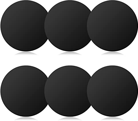 Kerlike Metal Plate for Magnetic Car Phone Holder, 6 Pack Thin Phone Magnet Replacement Sticker with 3M Adhesive for Magnet Car Phone Dashboard Vent Cradle Mount, Black