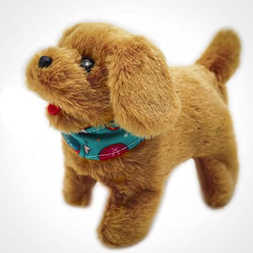 Flip Over Puppy Toy – Interactive Battery Powered Flipping Dog That Somersaults, Walks, Sits & Barks | Realistic Moving Plush Toy Puppy for Toddlers & Kids | Premium Quality - Soft Dark Brown Fur