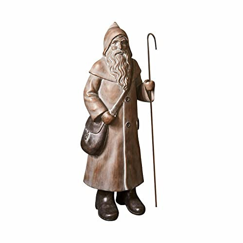Loberon Weihnachtsmann Vernon, authentisches Design, festliches Dekoobjekt, Weihnachtsfiguren, Weihnachtsdekoration, Weihnachten, Polyresin, braun