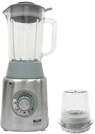 SQ Professional K-Mojo Blue Steel Blender & Grinder, Shakes & Smoothie Maker, Ice Crush Function, Stainless Steel Body Pulse Function,1200W Glass Jug 1.5L Capacity