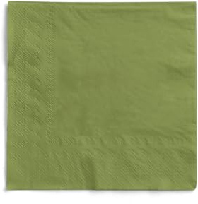 MANK Serviette in OLIVGRÜN aus 3-lagigem Tissue, 33x33 cm, 1/4 Falz, 100 Stück, elegante Papierservietten für Gastronomie, Bar, Restaurant & Events