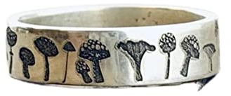 MEIJIU Vintage-Pusteblumen-Ring für Damen und Herren, Bohemian, zart, handgefertigt, geschnitzter Pilzring, Retro-Ehering, Schmuck, Geschenk, 8, Pilz