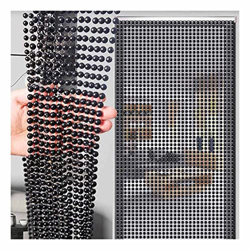 Acryl Kristall Perlen Vorhänge, String Beads Tür Vorhang Raumteiler Zimmer Trennwand Vorhänge Home Hochzeit Dekor (Farbe : Schwarz, Größe : 90strands-90x200cm)
