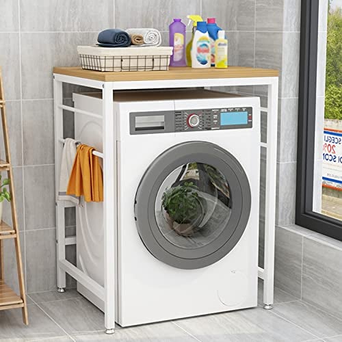 CLoxks Waschmaschinenschrank Schwarz, Schrank für Waschmaschine und Trockner, Lagerregal Über Dem Trockner, für Waschküche, Toilette, 70 X 60 X 95 cm
