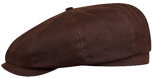 Sterkowski Shelby Newsboy Mütze | Baumwolle Schiebermütze | Gangster Mütze Premium Baumwollcap Stilvolle Gatsby Kappe Freizeitmütze Herren Fahrermütze Aus Baumwolle 56 cm Braun