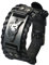 Cupimatch Herren Armband Retro Breites Metall Wikinger Armband Herren Leder Armband Punk Style Armbänder Breiter Gürtel Manschette Armreif Rock Wrap für Männer Junge