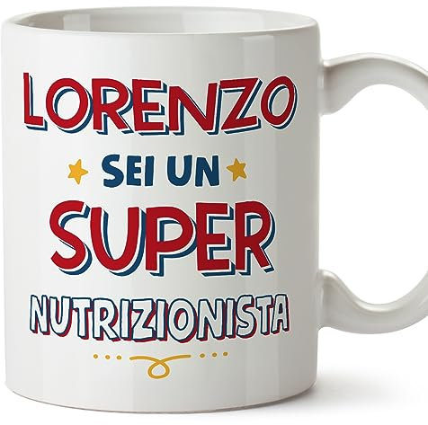 Mugffins Tassen Personalisierten für ERNÄHRUNGSBERATER Mann - Auf Italienisch - Sei Super - 11 oz / 330 ml - Individuell Anpassbar Geschenk Mitarbeiter