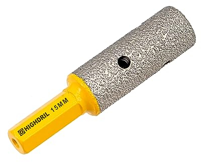 HIGHDRIL Brocas de diamante para fresar – 15 mm (3/5 pulgadas) ampliación de agujeros de molienda, broca de núcleo seco para porcelana, cerámica dura, granito y mármol (vástago hexagonal)