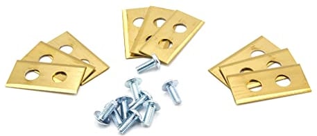 vhbw 9X Ersatz-Messer kompatibel mit Mr. Gardener MR1000, MR400 Rasenmäher - Ersatzklinge Gold, Stahl (Titanbeschichtung)