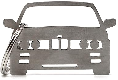 Carshape Accessoires Porte-clés en acier inoxydable - Compatible avec BMW E30 Car Shape
