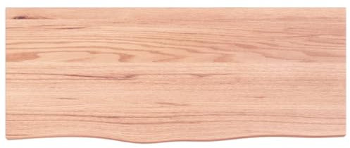 Tidyard Waschtischplatte Badezimmer Waschtisch Waschtischkonsole Platte Holzplatte für Aufsatzbecken Badmöbel Hellbraun 100x40x4 cm Massivholz Behandelt