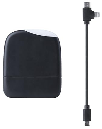 Xoopar - Ice-Powerbank – Externer Akku 5000 mAh Mit Integriertem Touch-Licht Passend Für Alle Universal-Smartphones Aus Recyceltem Kunststoff, GRS-Zertifiziert – Schwarz